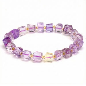 Icy Amethyst and Citrine Two-Tone Bracelet