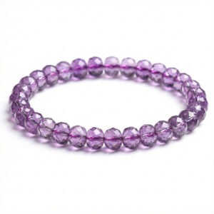 Faceted Ice Amethyst Bead Bracelet