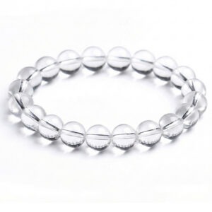 Clear Quartz Round Bead Bracelet